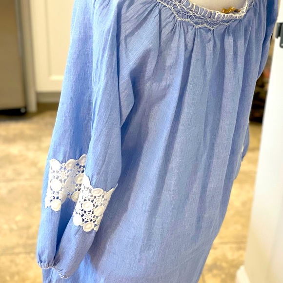 *NWOT* Rose & Rose Foras Embroidered Dress Blue/White - Size M - Picture 8 of 16